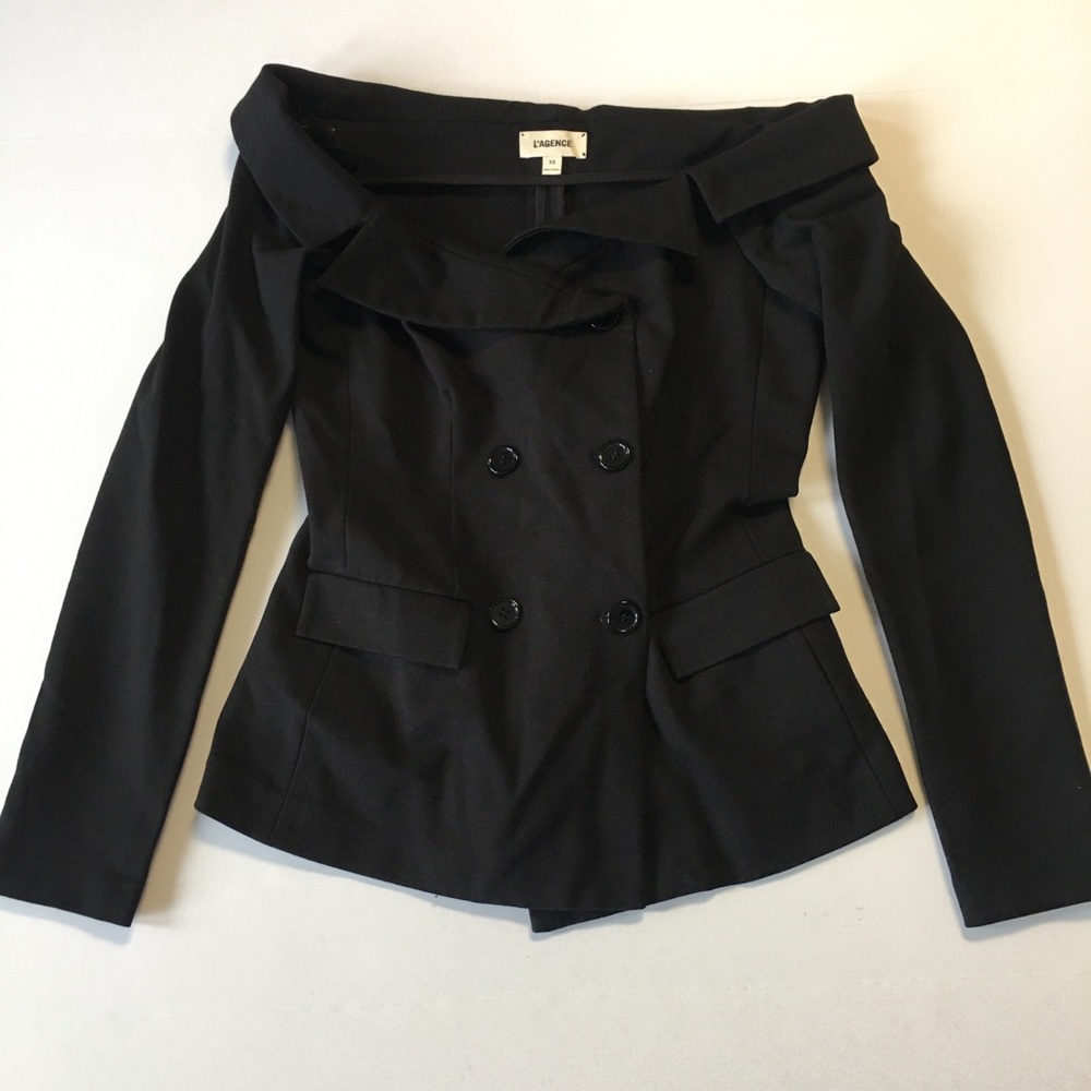 L’agence off the shoulder blazer jacket size xs.